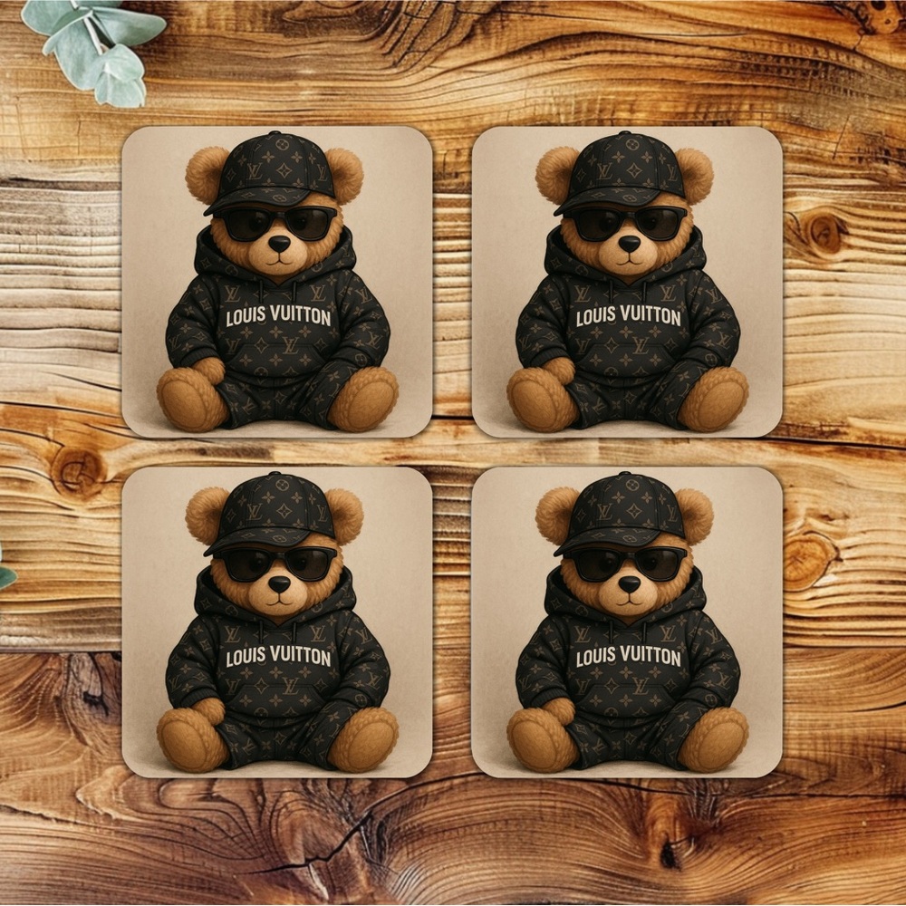 HANDMADE FASHION Set of 4 Ceramic Drink Coasters